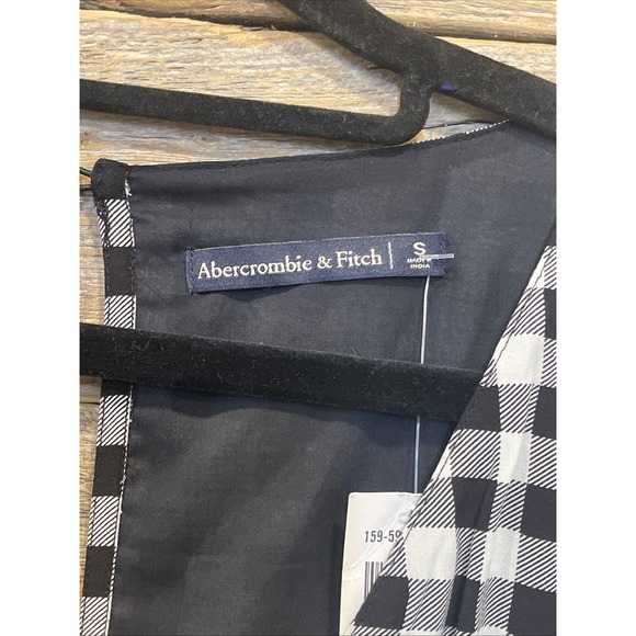 NWT Abercrombie & Fitch Dress Women's Size S Black/White Checkered Fit & Flare‎ - Picture 5 of 12